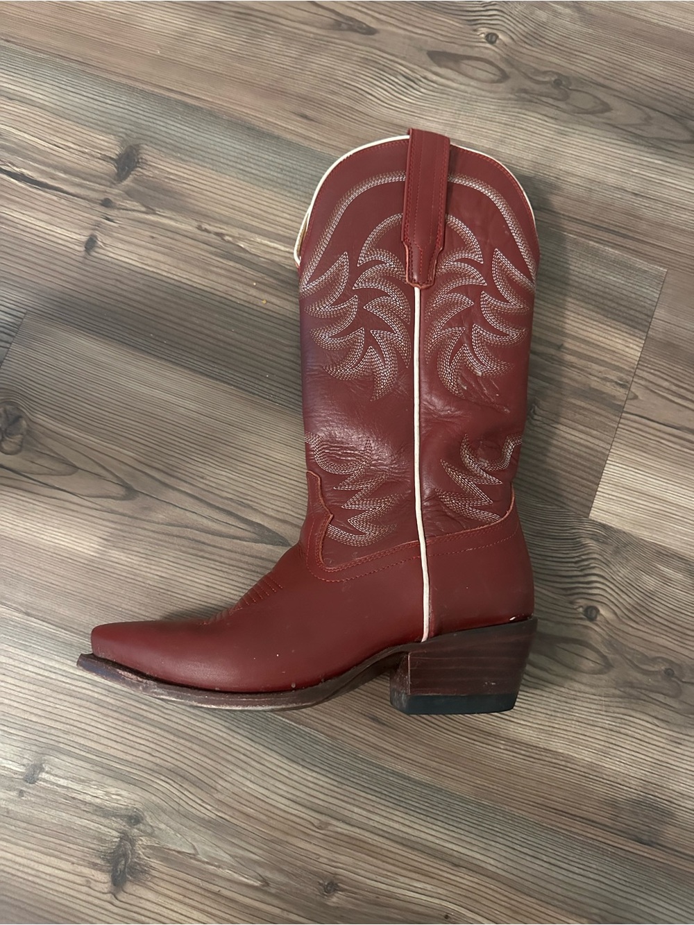Tecovas The Annie Scarlet Cowhide Women's Red Embroidered Leather Cowgirl Boots - Picture 11 of 16